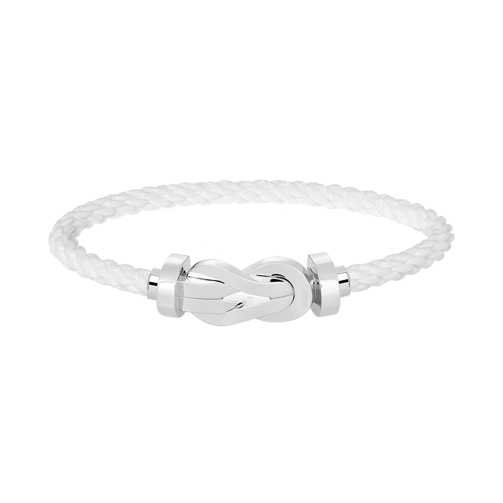 [Elara]LARGE 8-FIGURE BUCKLE BRACELET - WHITE GOLD