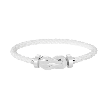 [Elara]LARGE 8-FIGURE BUCKLE BRACELET - WHITE GOLD