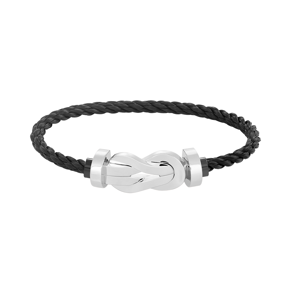 [Elara]LARGE 8-FIGURE BUCKLE BRACELET - WHITE GOLD