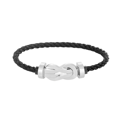 [Elara]LARGE 8-FIGURE BUCKLE BRACELET - WHITE GOLD