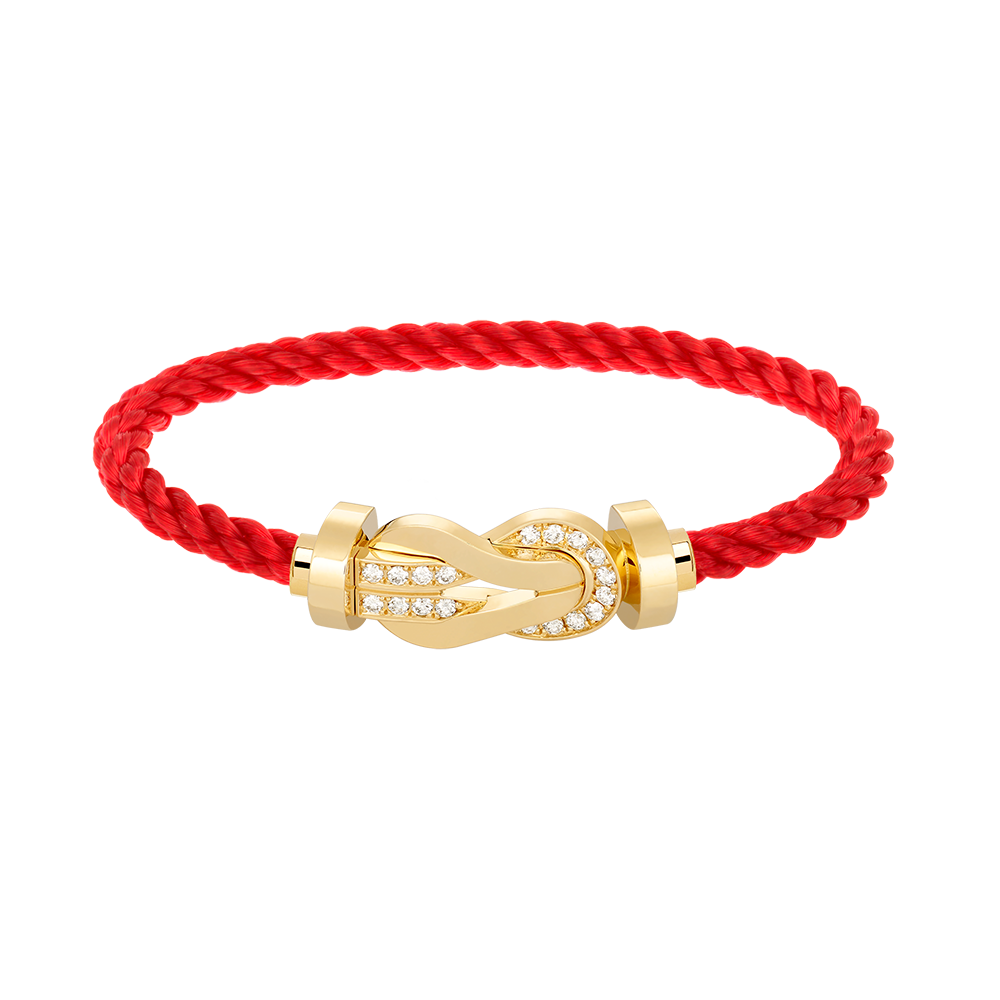 [Elara]LARGE 8-FIGURE BUCKLE HALF DIAMOND BRACELET - GOLD