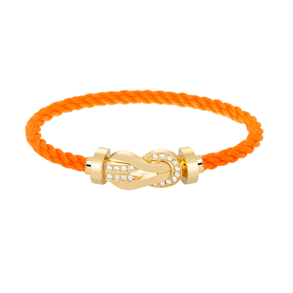 [Elara]LARGE 8-FIGURE BUCKLE HALF DIAMOND BRACELET - GOLD