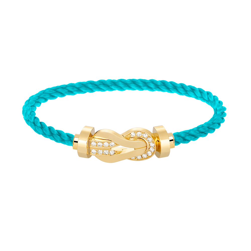 [Elara]LARGE 8-FIGURE BUCKLE HALF DIAMOND BRACELET - GOLD