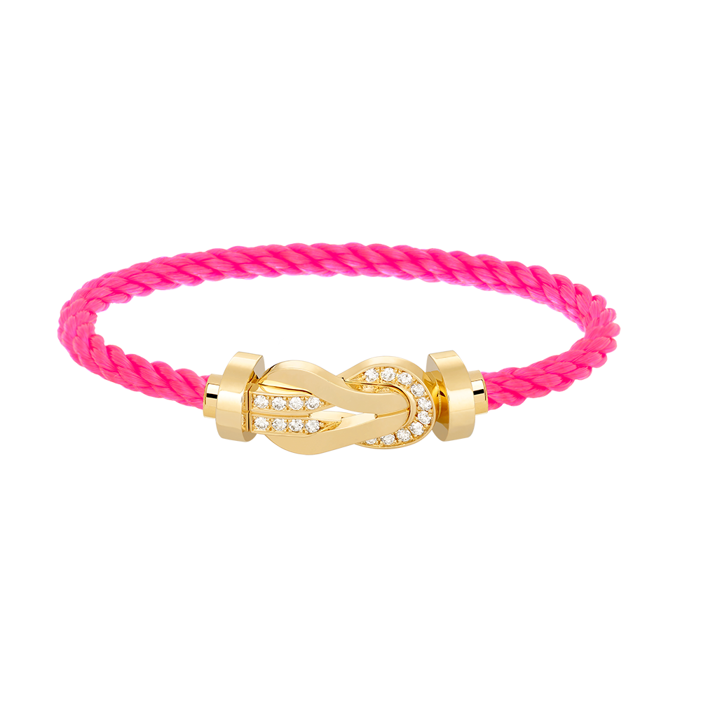 [Elara]LARGE 8-FIGURE BUCKLE HALF DIAMOND BRACELET - GOLD