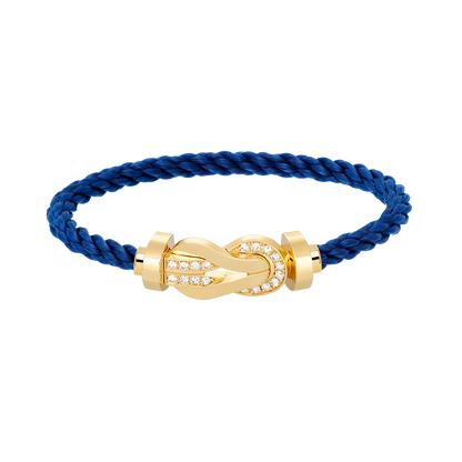 [Elara]LARGE 8-FIGURE BUCKLE HALF DIAMOND BRACELET - GOLD