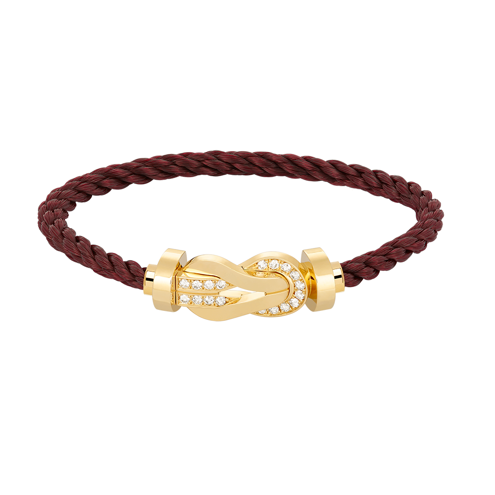 [Elara]LARGE 8-FIGURE BUCKLE HALF DIAMOND BRACELET - GOLD