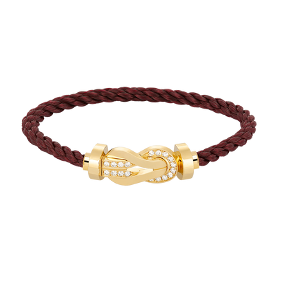 [Elara]LARGE 8-FIGURE BUCKLE HALF DIAMOND BRACELET - GOLD