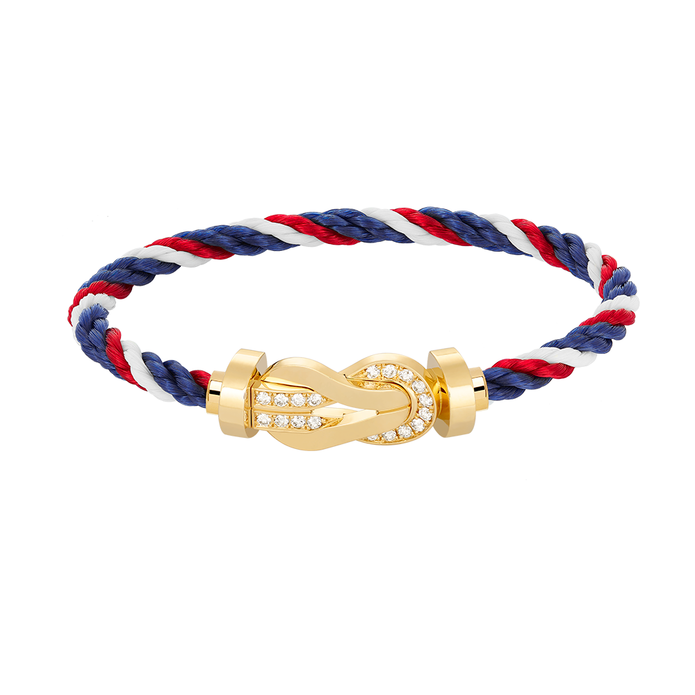 [Elara]LARGE 8-FIGURE BUCKLE HALF DIAMOND BRACELET - GOLD