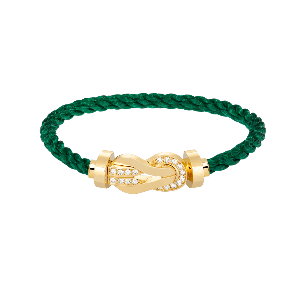 [Elara]LARGE 8-FIGURE BUCKLE HALF DIAMOND BRACELET - GOLD