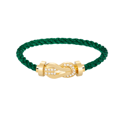 [Elara]LARGE 8-FIGURE BUCKLE HALF DIAMOND BRACELET - GOLD