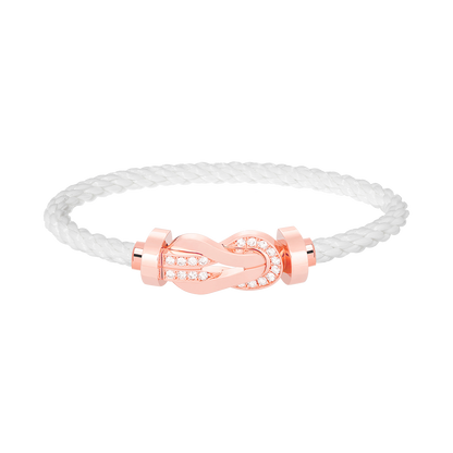 [Elara]GROSSES 8-FIGUREN-ARMBAND MIT HALBDIAMANTENSCHNALLE - ROSÉGOLD