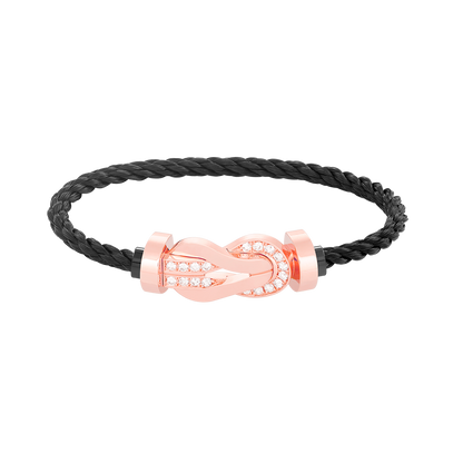 [Elara]GROSSES 8-FIGUREN-ARMBAND MIT HALBDIAMANTENSCHNALLE - ROSÉGOLD