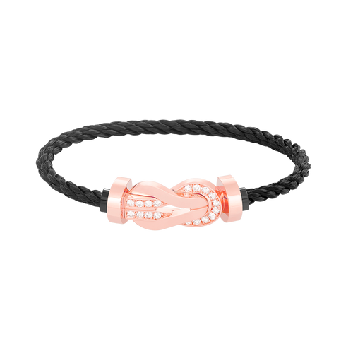 [Elara]GROSSES 8-FIGUREN-ARMBAND MIT HALBDIAMANTENSCHNALLE - ROSÉGOLD