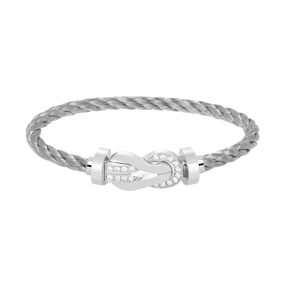 [Elara]GROSSES 8-FIGUREN-HALBDiamant-Armband MIT SCHNALLE - WEISSGOLD