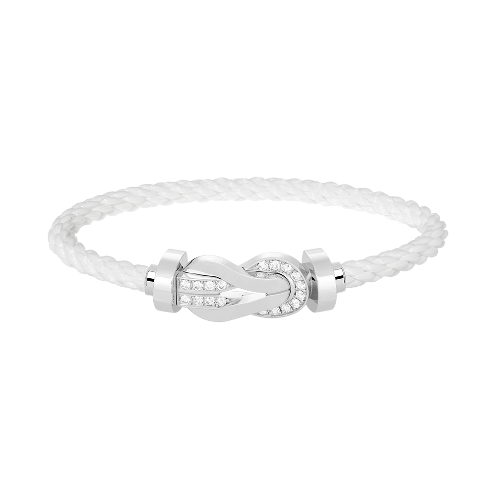 [Elara]GROSSES 8-FIGUREN-HALBDiamant-Armband MIT SCHNALLE - WEISSGOLD