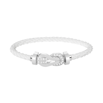 [Elara]GROSSES 8-FIGUREN-HALBDiamant-Armband MIT SCHNALLE - WEISSGOLD