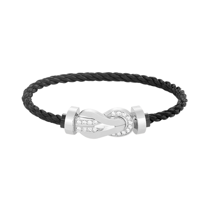 [Elara]GROSSES 8-FIGUREN-HALBDiamant-Armband MIT SCHNALLE - WEISSGOLD