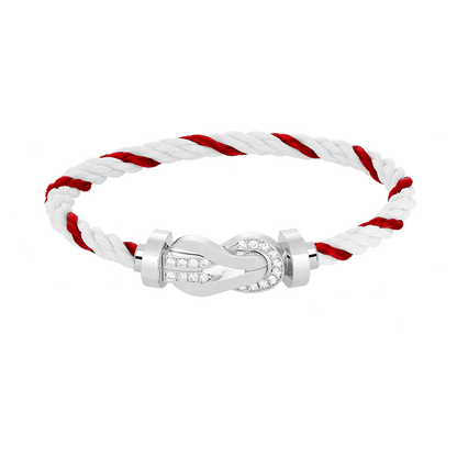 [Elara]GROSSES 8-FIGUREN-HALBDiamant-Armband MIT SCHNALLE - WEISSGOLD