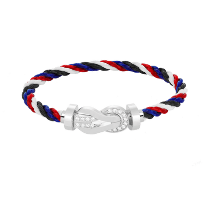 [Elara]GROSSES 8-FIGUREN-HALBDiamant-Armband MIT SCHNALLE - WEISSGOLD