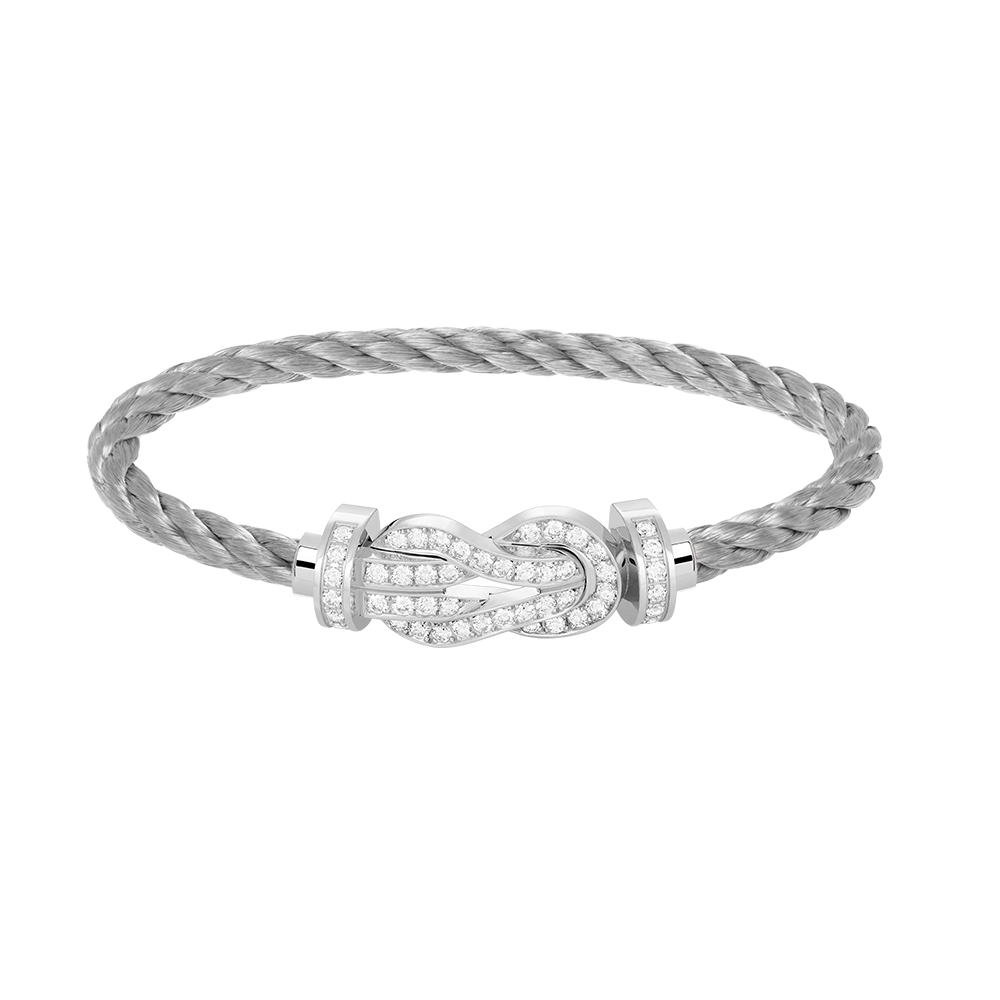 [Elara]GROSSES 8-FIGUREN-ARMBAND MIT VOLLSTÄNDIGEM DIAMANTVERSCHLUSS - WEISSGOLD