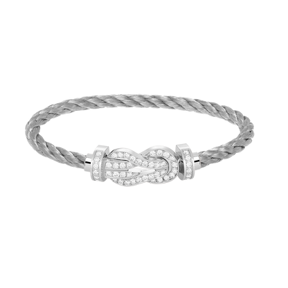 [Elara]GROSSES 8-FIGUREN-ARMBAND MIT VOLLSTÄNDIGEM DIAMANTVERSCHLUSS - WEISSGOLD