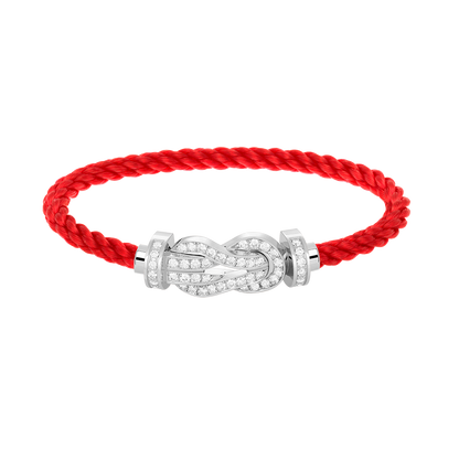 [Elara]GROSSES 8-FIGUREN-ARMBAND MIT VOLLSTÄNDIGEM DIAMANTVERSCHLUSS - WEISSGOLD