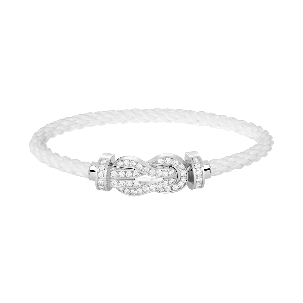 [Elara]GROSSES 8-FIGUREN-ARMBAND MIT VOLLSTÄNDIGEM DIAMANTVERSCHLUSS - WEISSGOLD