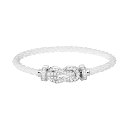 [Elara]GROSSES 8-FIGUREN-ARMBAND MIT VOLLSTÄNDIGEM DIAMANTVERSCHLUSS - WEISSGOLD