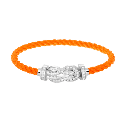 [Elara]GROSSES 8-FIGUREN-ARMBAND MIT VOLLSTÄNDIGEM DIAMANTVERSCHLUSS - WEISSGOLD