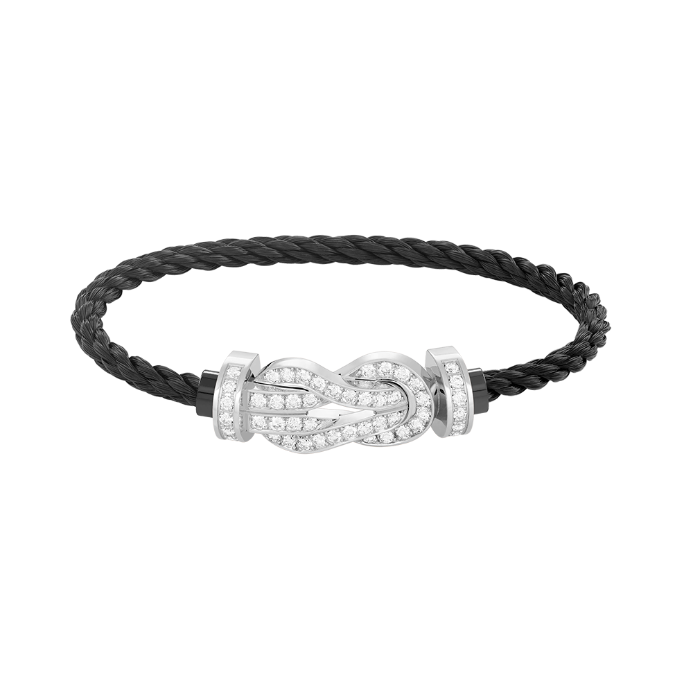[Elara]GROSSES 8-FIGUREN-ARMBAND MIT VOLLSTÄNDIGEM DIAMANTVERSCHLUSS - WEISSGOLD
