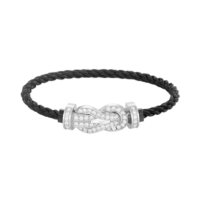 [Elara]GROSSES 8-FIGUREN-ARMBAND MIT VOLLSTÄNDIGEM DIAMANTVERSCHLUSS - WEISSGOLD
