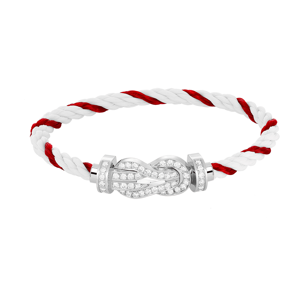 [Elara]GROSSES 8-FIGUREN-ARMBAND MIT VOLLSTÄNDIGEM DIAMANTVERSCHLUSS - WEISSGOLD
