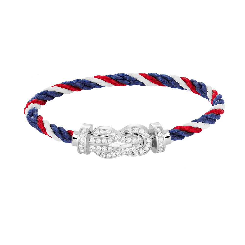 [Elara]GROSSES 8-FIGUREN-ARMBAND MIT VOLLSTÄNDIGEM DIAMANTVERSCHLUSS - WEISSGOLD