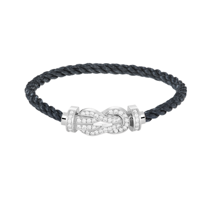 [Elara]GROSSES 8-FIGUREN-ARMBAND MIT VOLLSTÄNDIGEM DIAMANTVERSCHLUSS - WEISSGOLD
