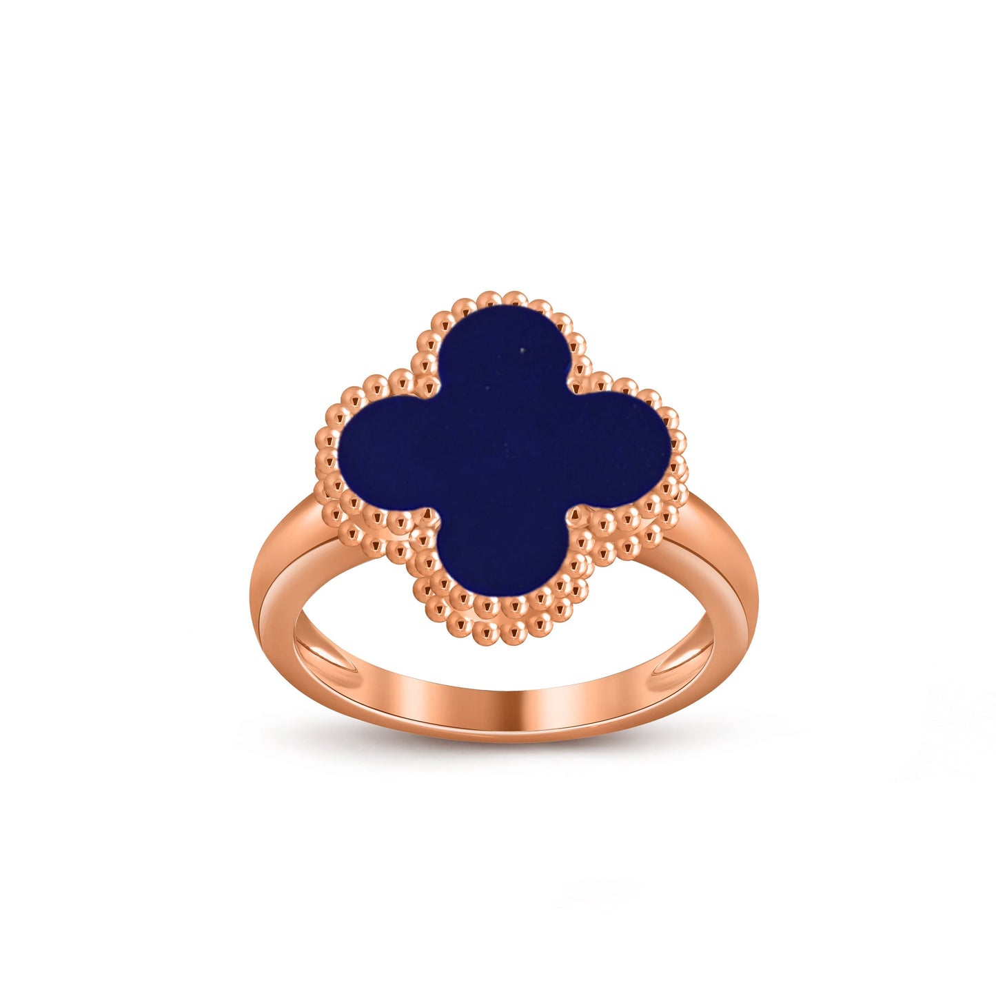 [Elara]LUCKY CLOVER VINTAGE ROSE GOLD RING COLLECTION
