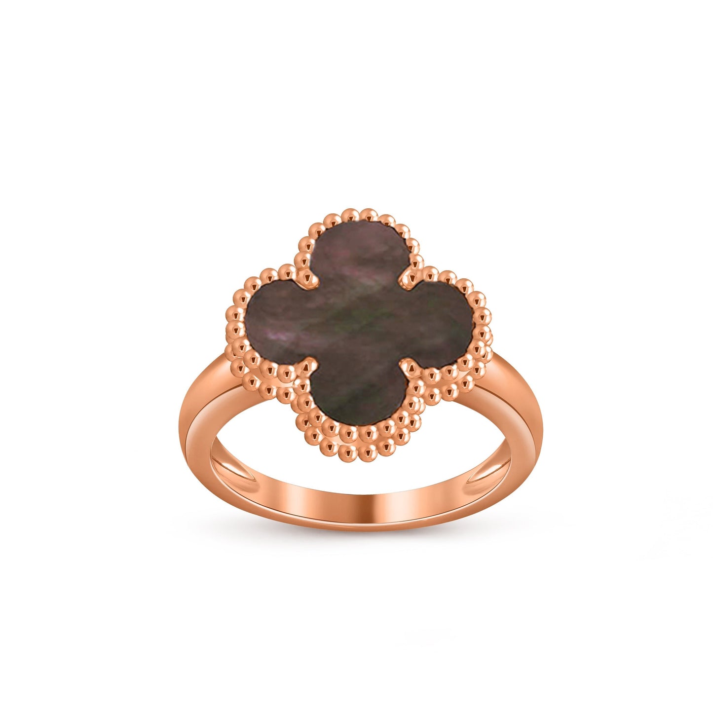 [Elara]LUCKY CLOVER VINTAGE ROSE GOLD RING COLLECTION
