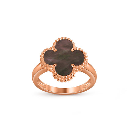 [Elara]LUCKY CLOVER VINTAGE ROSE GOLD RING COLLECTION