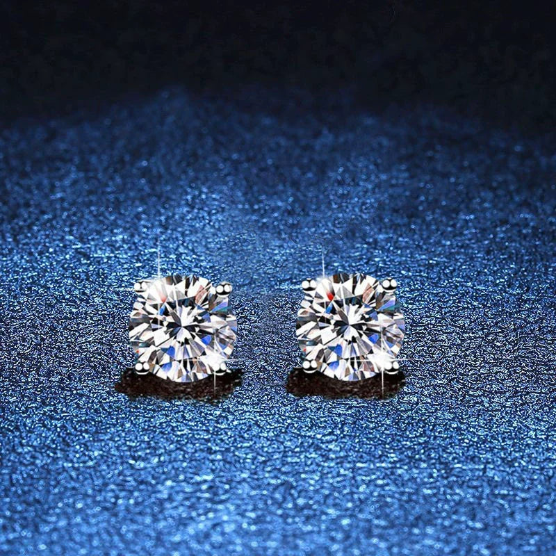 [Elara]FOUR-PRONG MOISSANITE EARRINGS