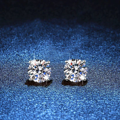 [Elara]FOUR-PRONG MOISSANITE EARRINGS