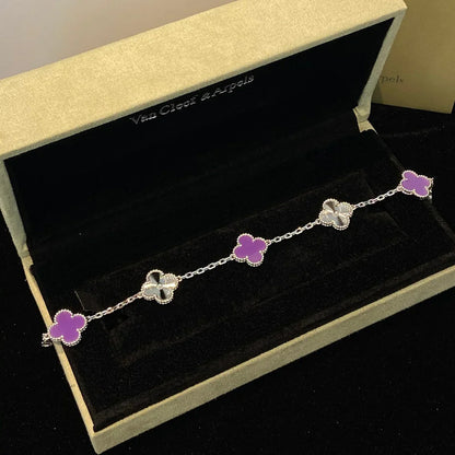 [Elara]GLÜCKSKLEE-ARMBAND MIT 5 MOTIVEN – VIOLETTE KOLLEKTION