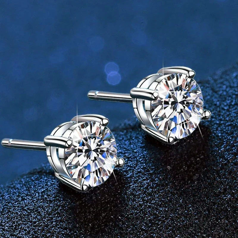 [Elara]FOUR-PRONG MOISSANITE EARRINGS
