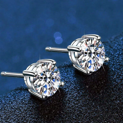 [Elara]FOUR-PRONG MOISSANITE EARRINGS