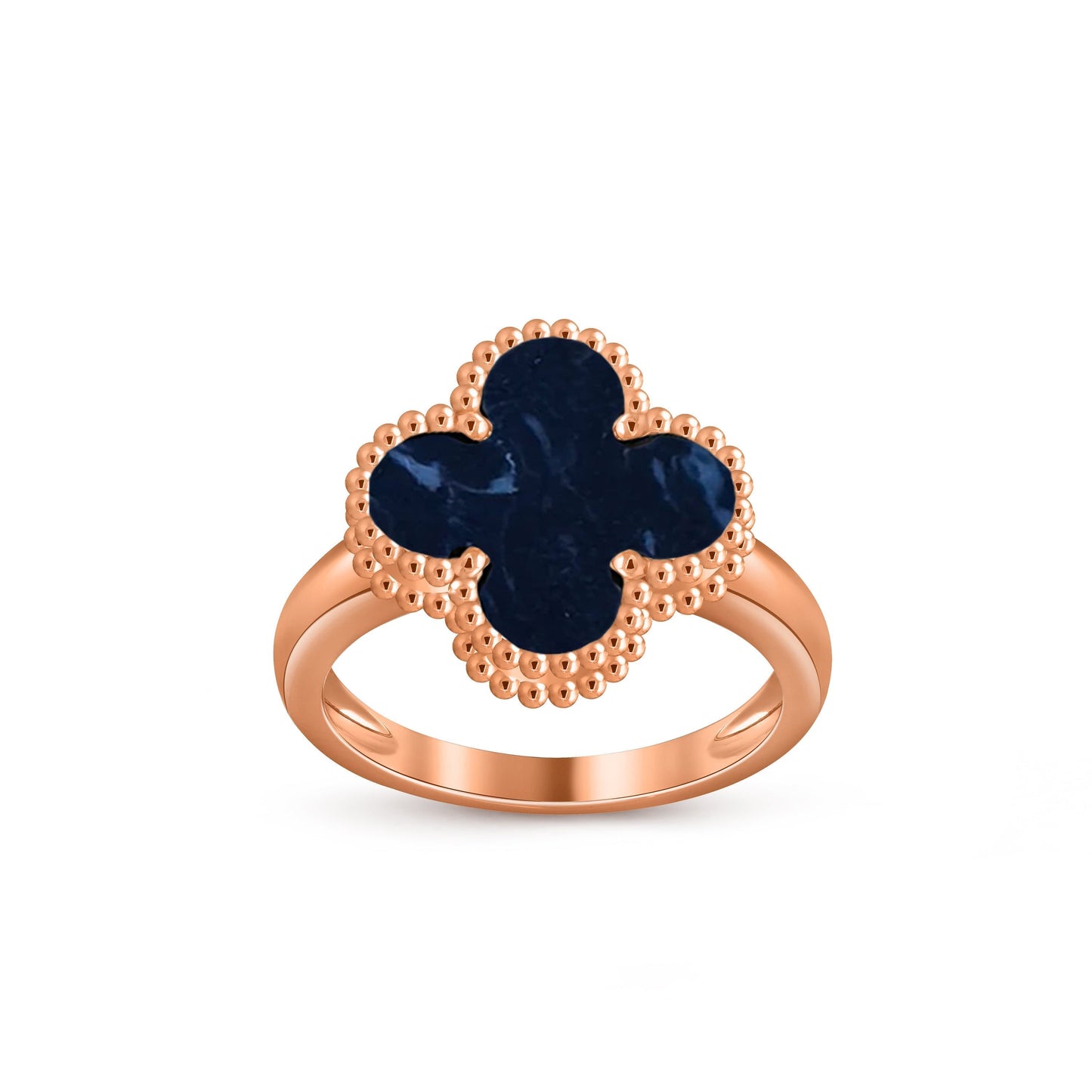 [Elara]LUCKY CLOVER VINTAGE ROSE GOLD RING COLLECTION