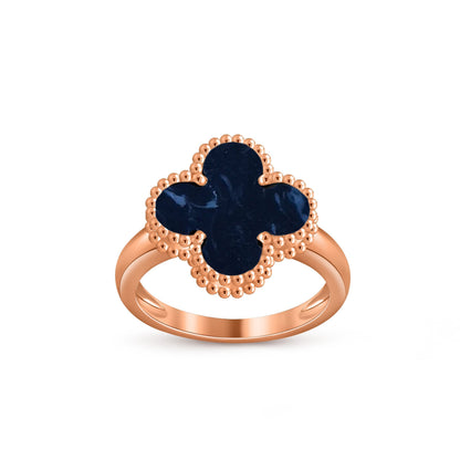 [Elara]LUCKY CLOVER VINTAGE ROSE GOLD RING COLLECTION