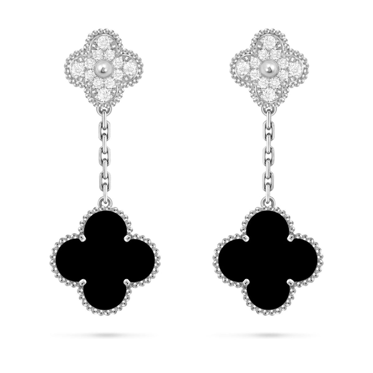 [Elara]CLOVER DUAL-MOTIF STATEMENT STUD EARRINGS - DOUBLE-CHARM COLLECTION