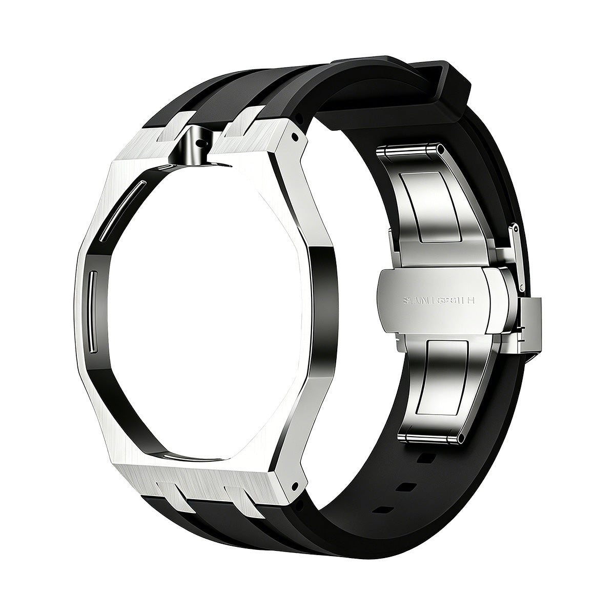 [Elara]OAK POP SCHWARZ STAHL SILIKONBAND