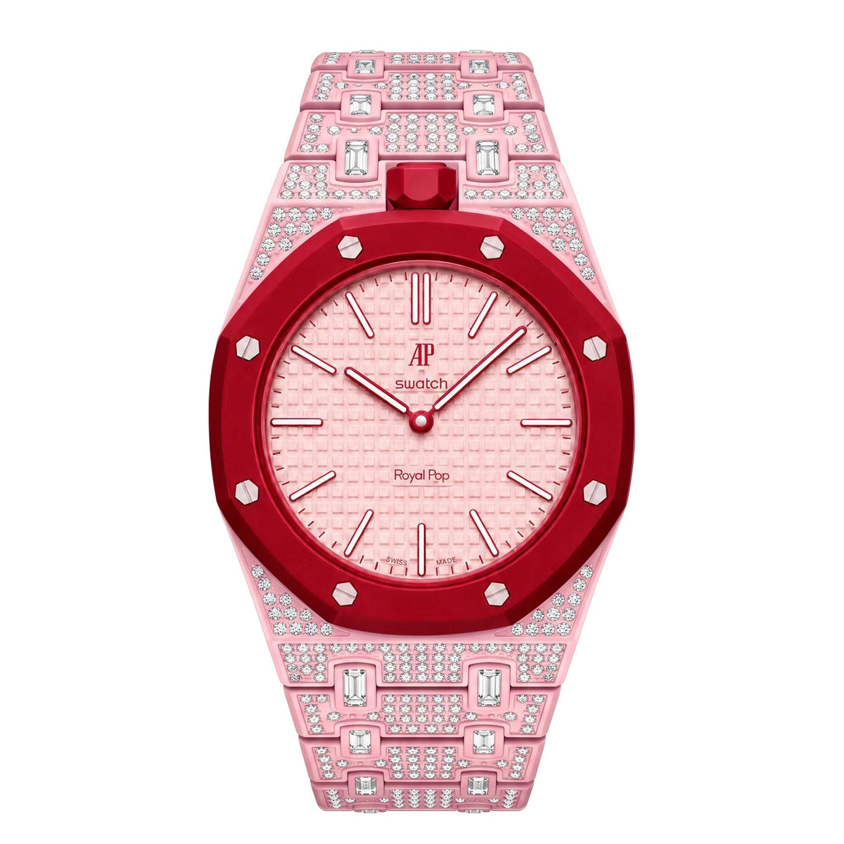 [Elara]Royal Oak Pop Exclusive Bioceramic Case & Bioceramic Strap Full Diamond