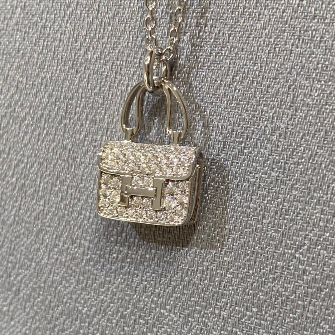 [Elara]CONSTANCE PEDANT DIAMOND NECKLACE