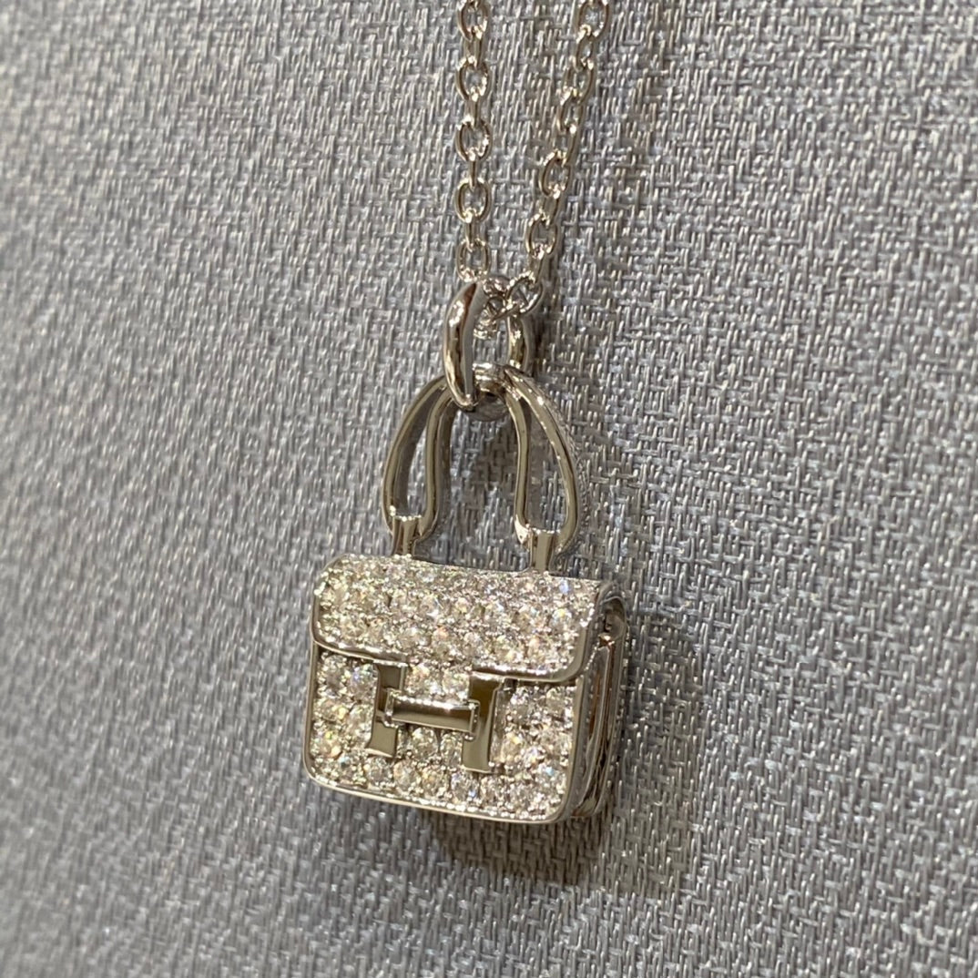 [Elara]CONSTANCE PEDANT DIAMOND NECKLACE