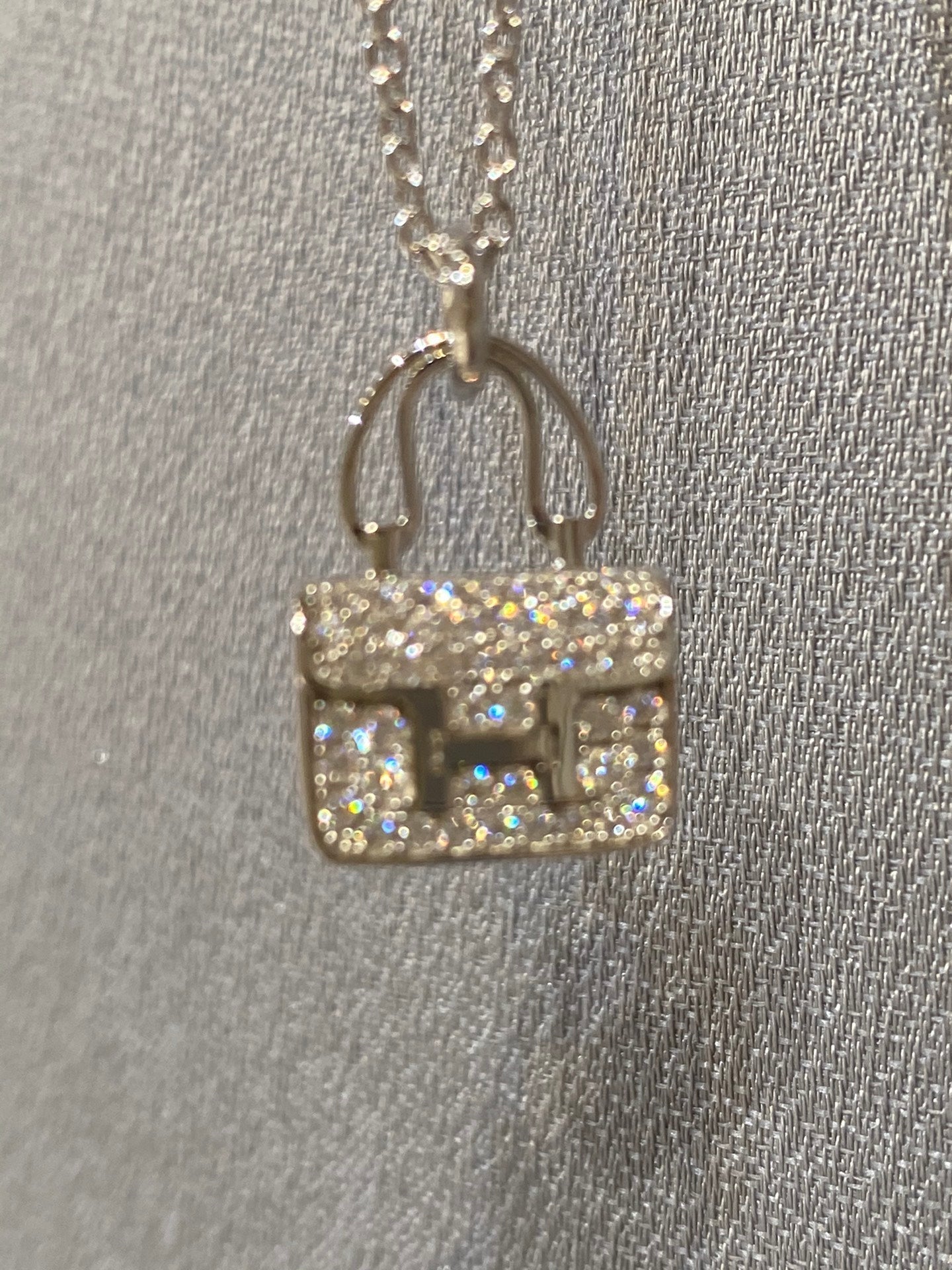 [Elara]CONSTANCE PEDANT DIAMOND NECKLACE